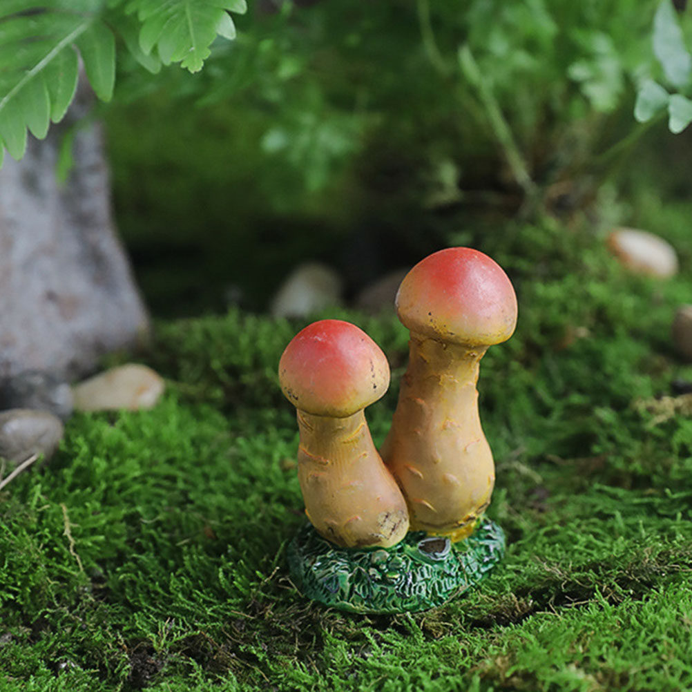 Bonsai Garden Miniature - 3pcs Miniature Mushroom Decor Resin Crafts