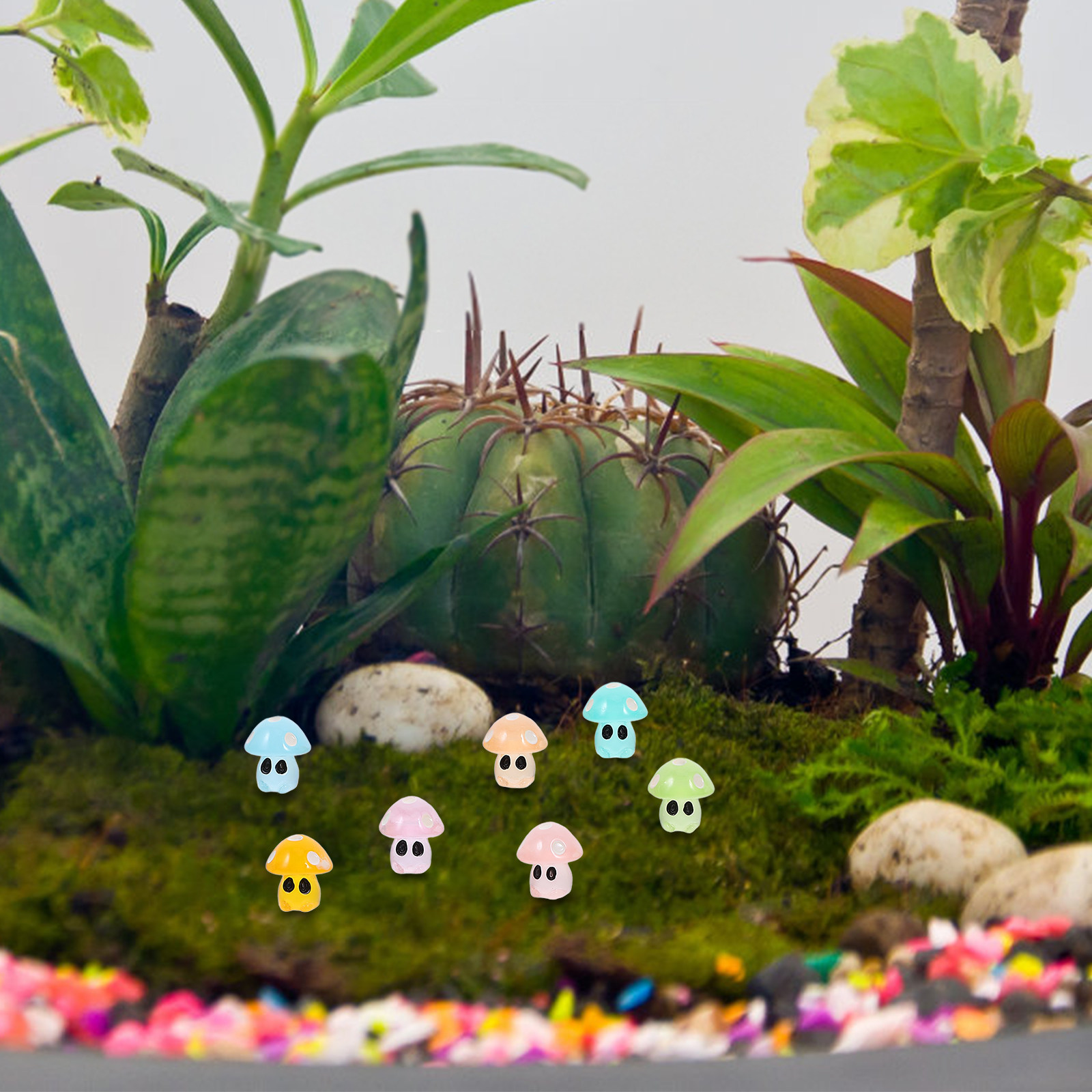Bonsai Garden Desk - 35Pcs Glow in The Dark Mushroom