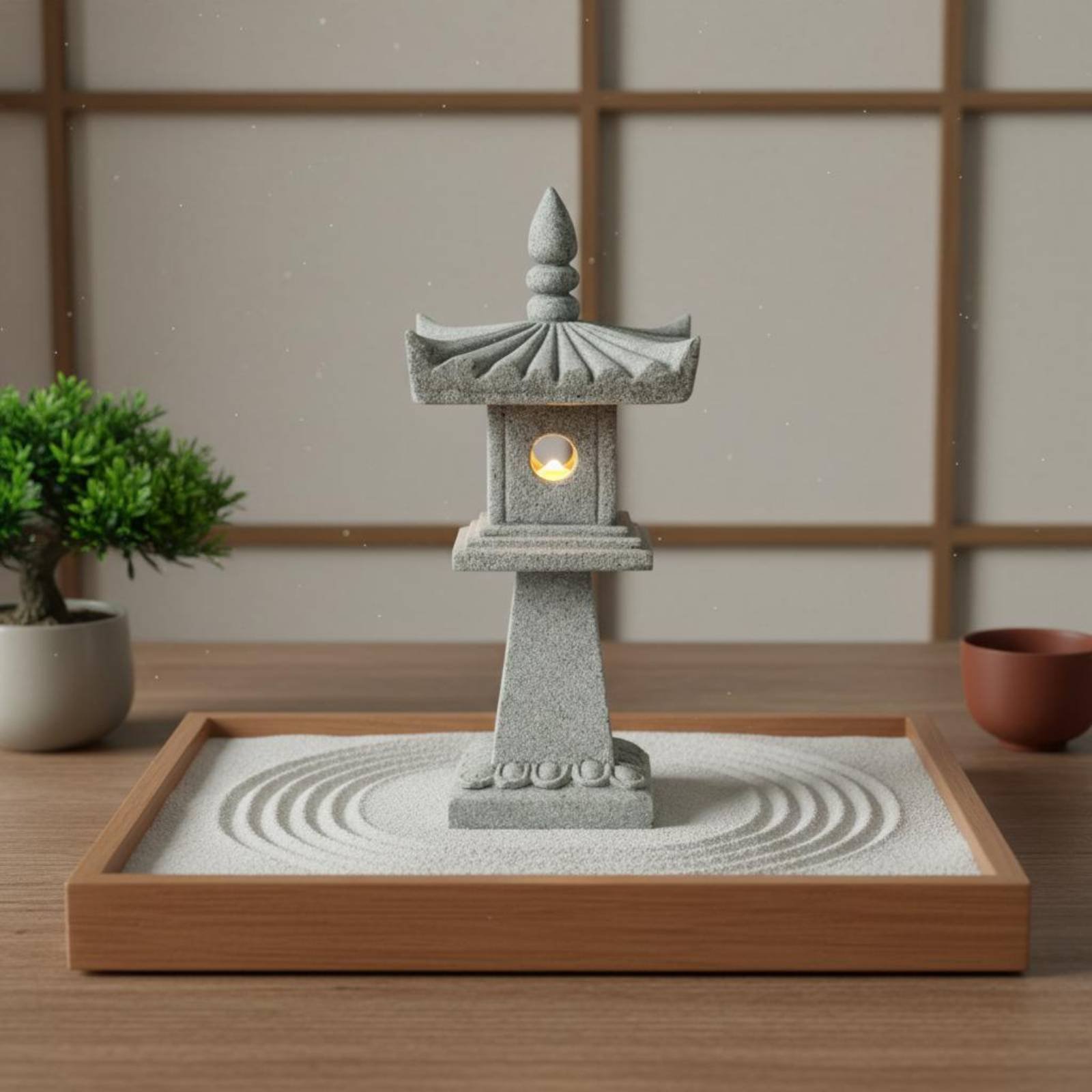 Miniature Stone Lantern Antiqu - Bonsai Garden Plants 评论和价格