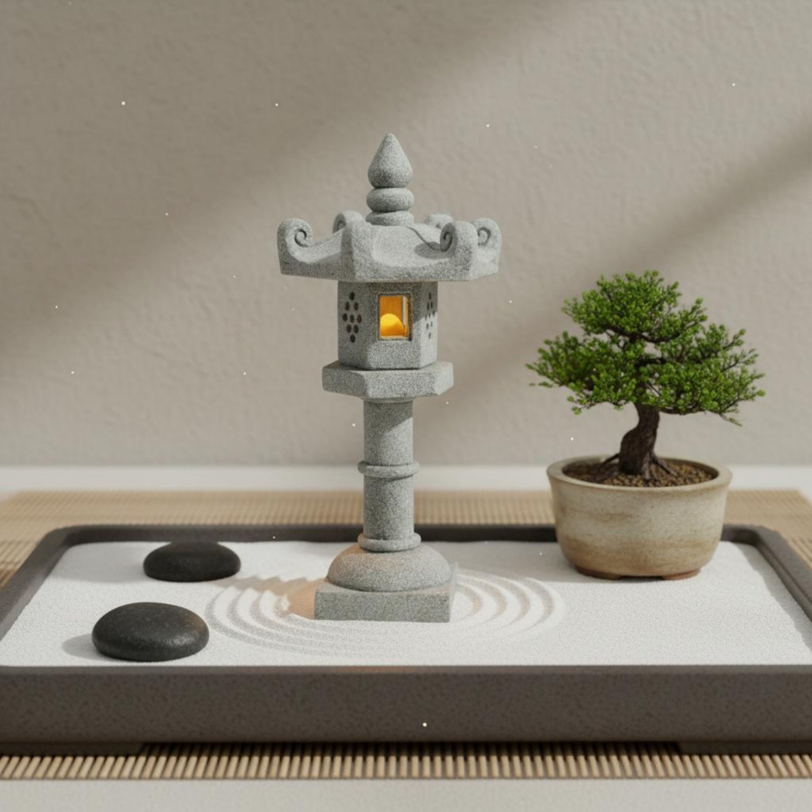Miniature Stone Lantern Antiqu - Bonsai Garden Plants 评论和价格