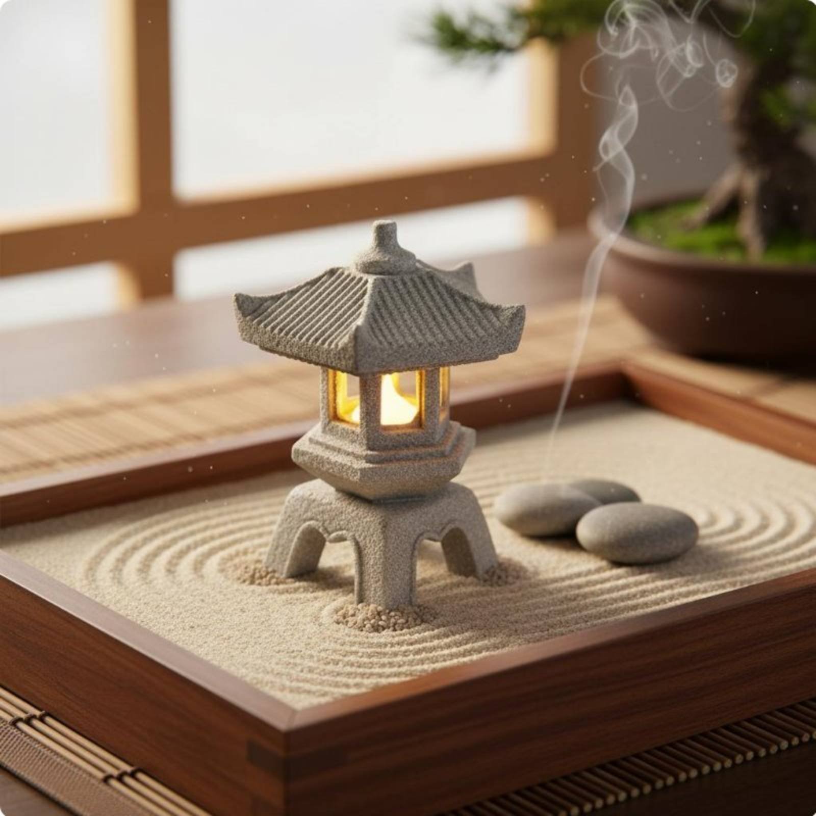 Miniature Stone Lantern Antiqu - Bonsai Garden Plants 评论和价格