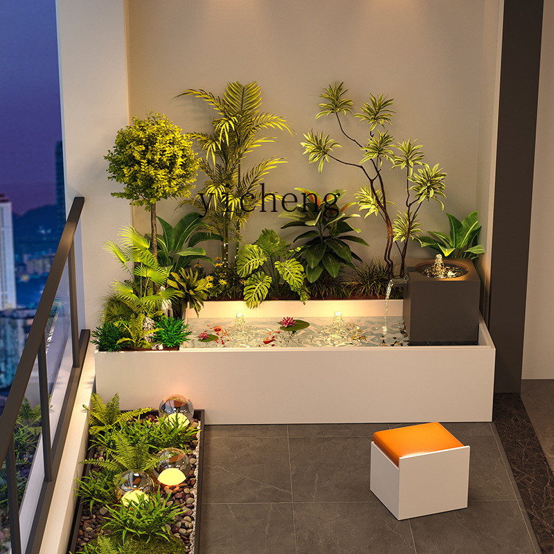 Garden Balcony Flower Box Sitt - Bonsai Garden Fountain 评论和价格