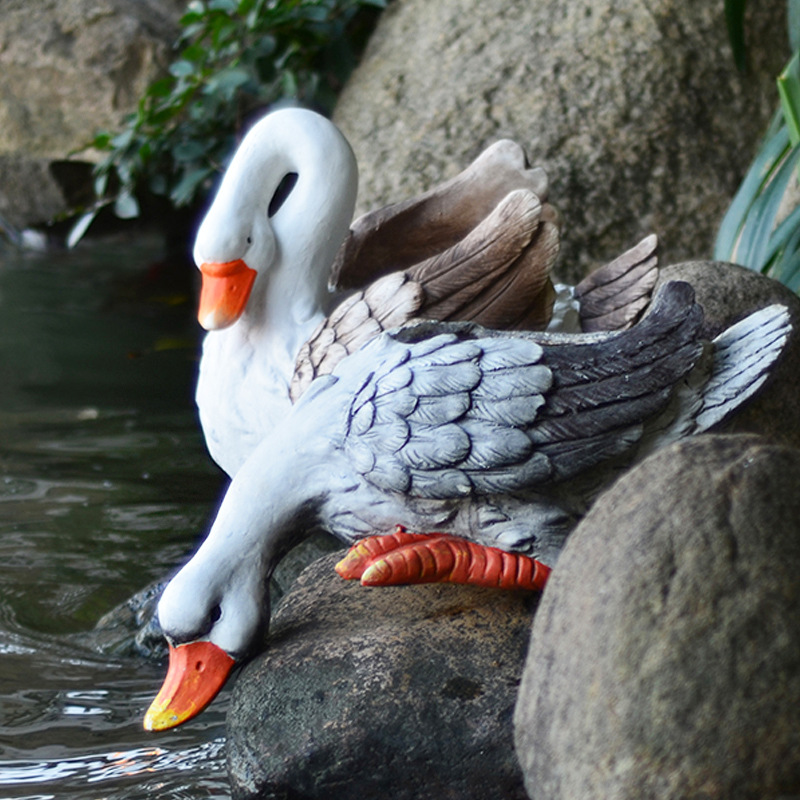 Garden Goose Fountain Statue O - Bonsai Garden Fountain 评论和价格