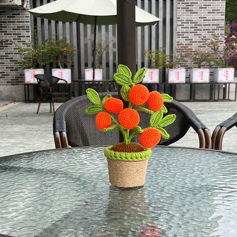 Artificial Crochet Orange Plan - Bonsai Garden Desk 评论和价格