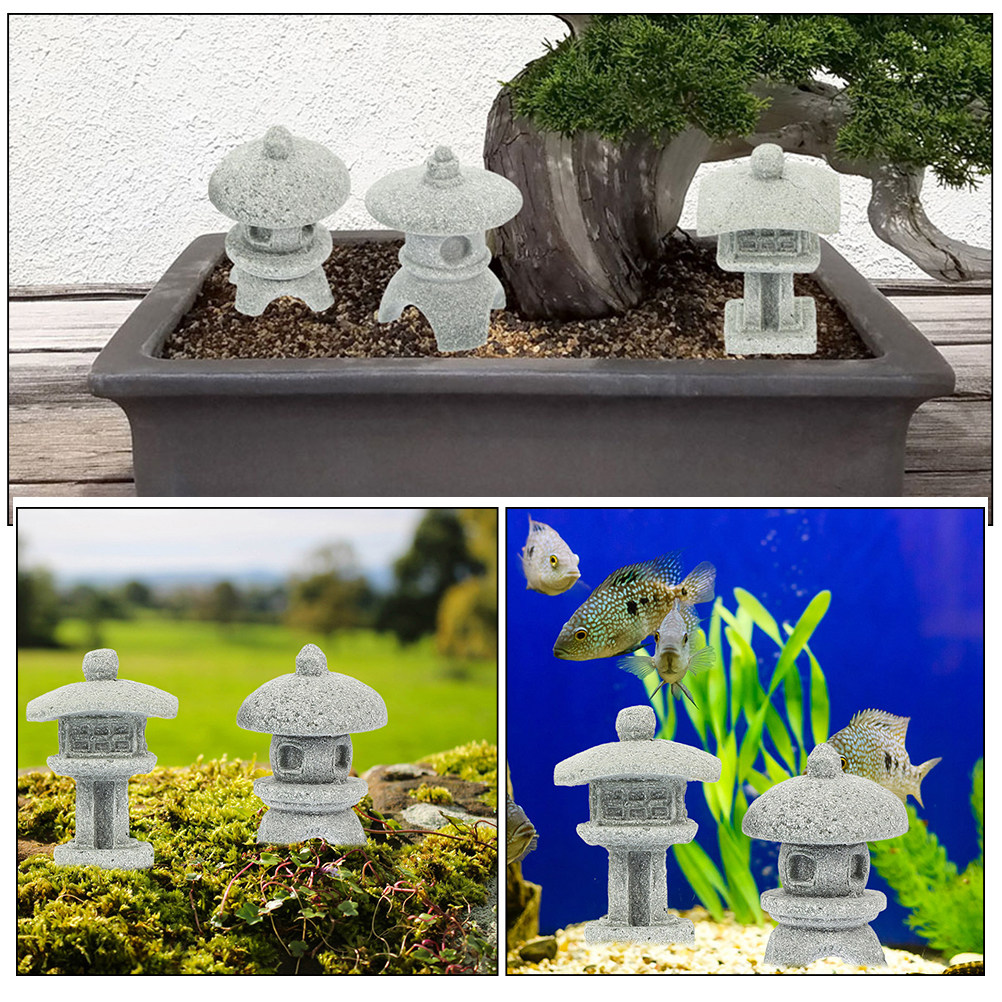 6Pcs Sandstone Pagoda Garden S - Bonsai Garden Miniature 评论和价格