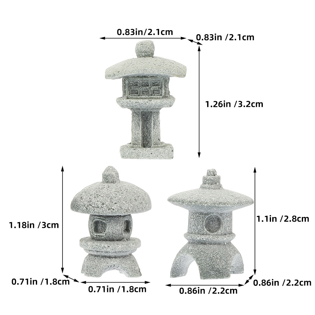 6Pcs Sandstone Pagoda Garden S - Bonsai Garden Miniature 评论和价格