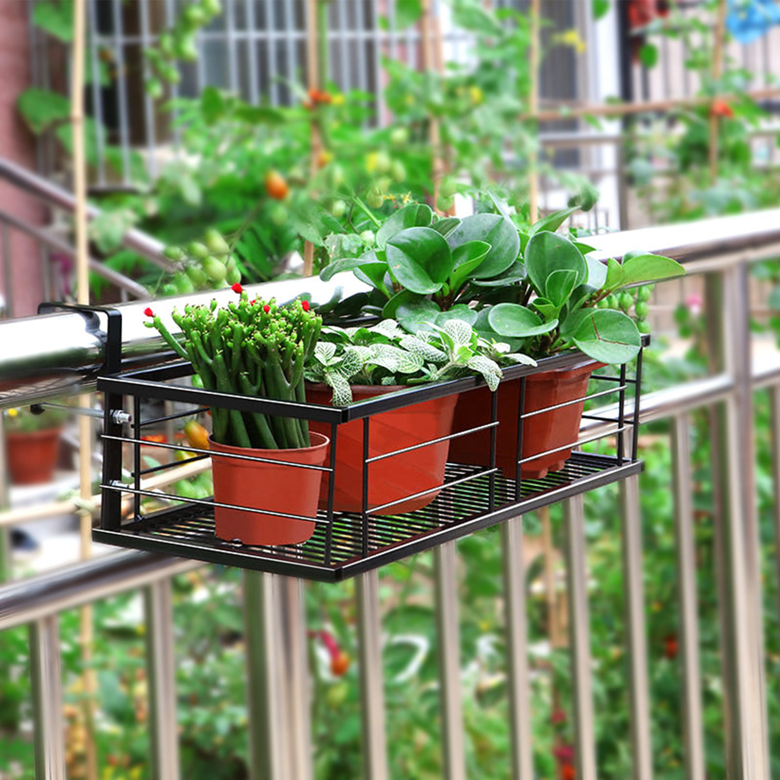 1Pcs Balcony Hanging Flower Po - Bonsai Garden Plants 评论和价格
