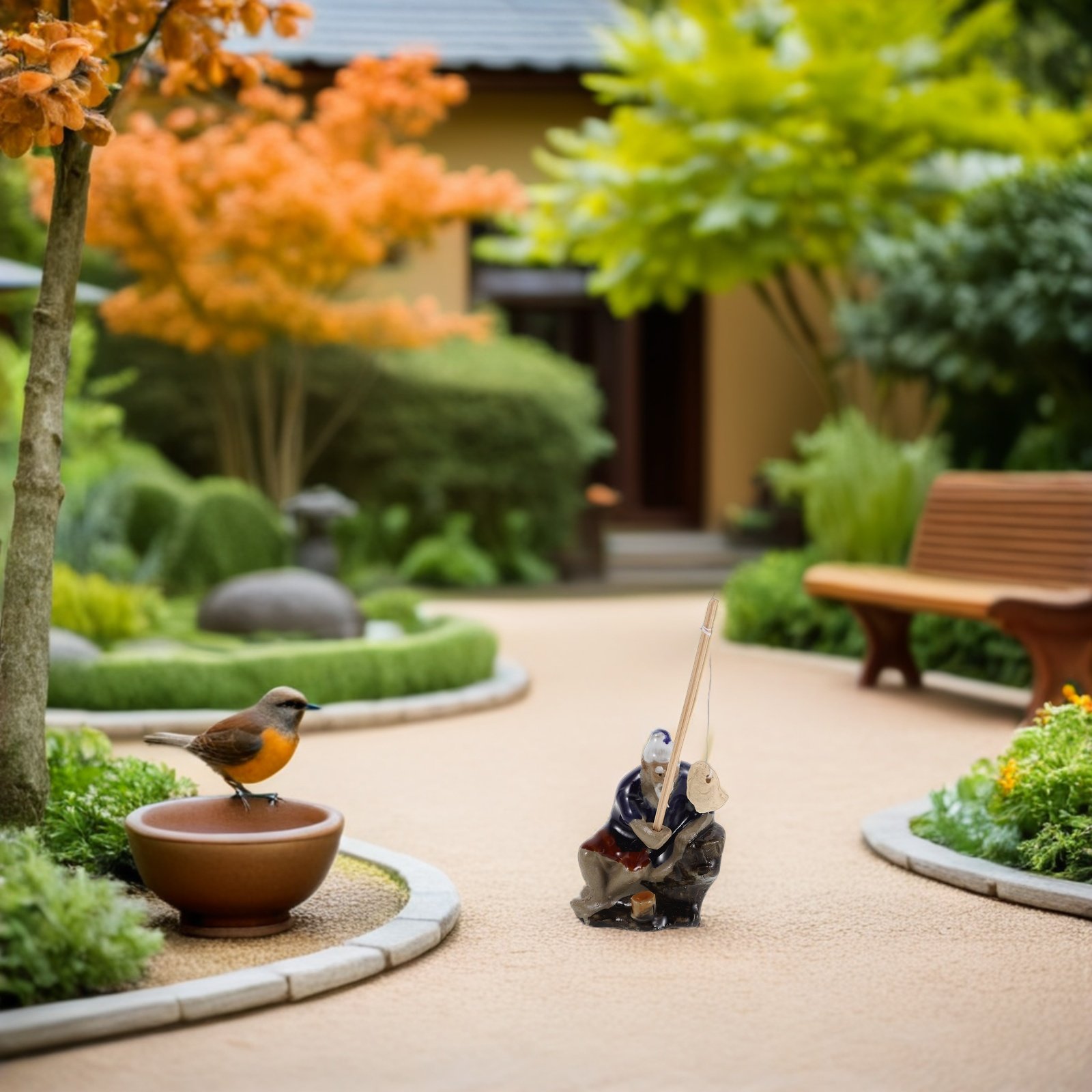 2Pcs Exquisite Chinese Oldman  - Bonsai Garden Fountain 评论和价格