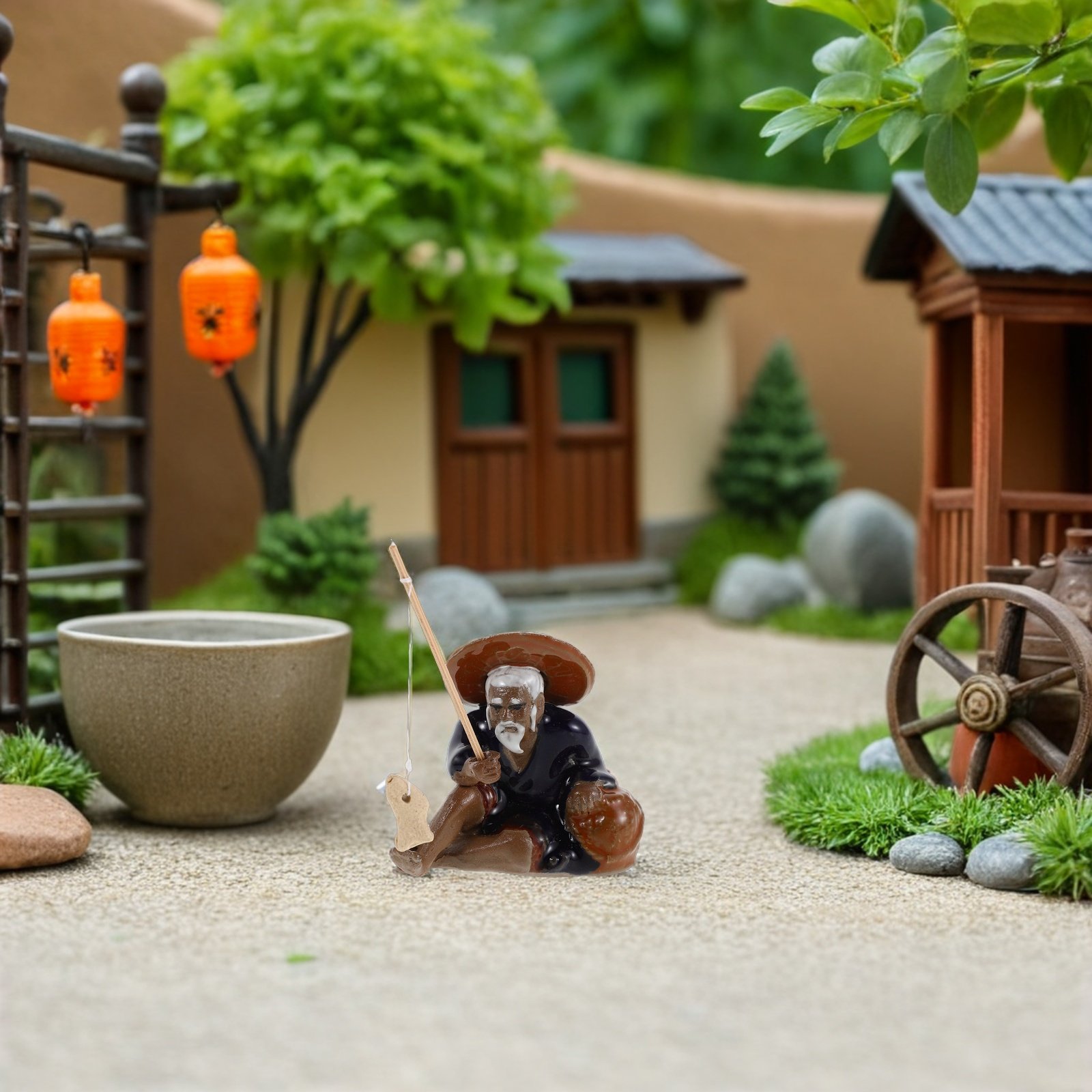 2Pcs Exquisite Chinese Oldman  - Bonsai Garden Fountain 评论和价格