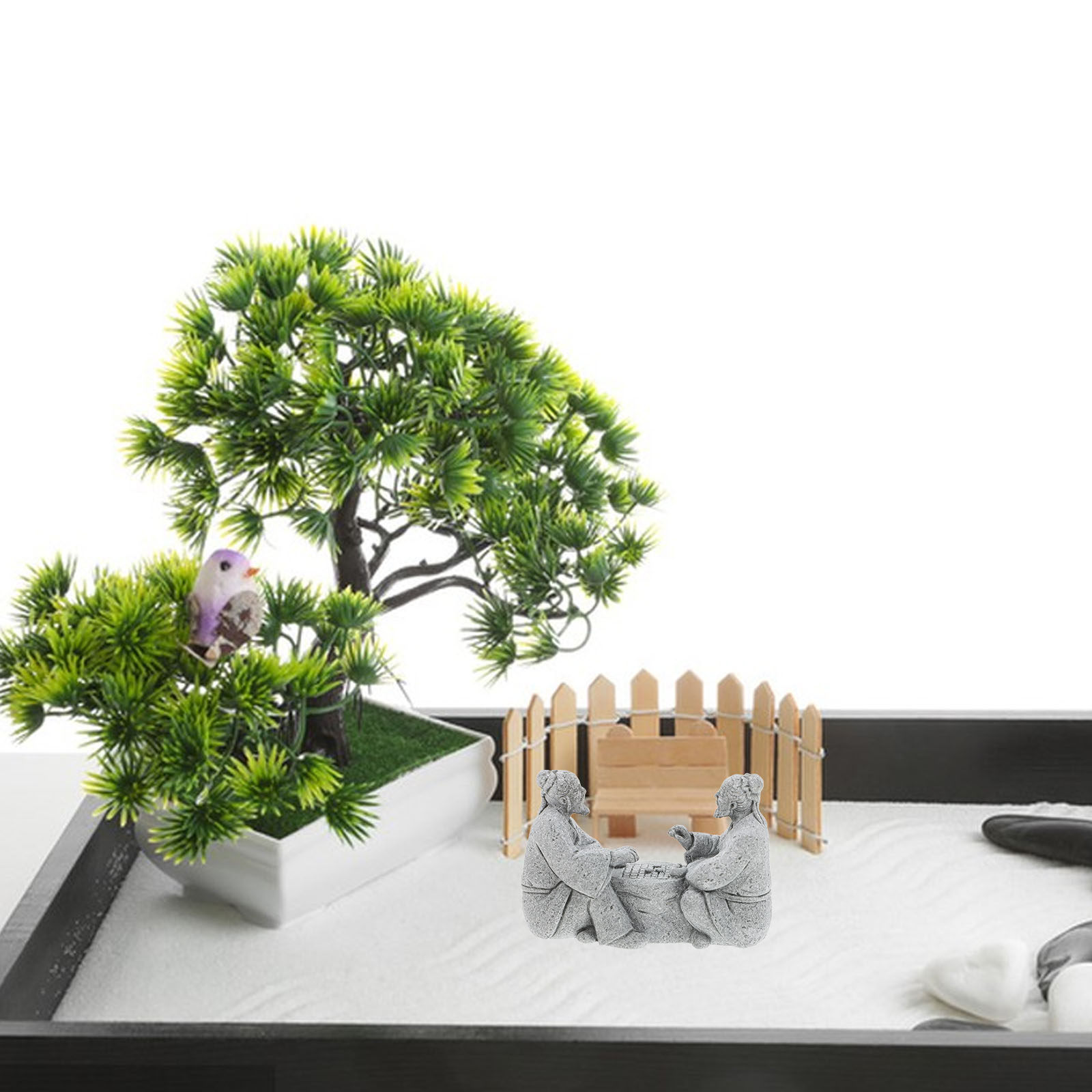 2Pcs Premium Mini Craft Landsc - Bonsai Garden Desk 评论和价格
