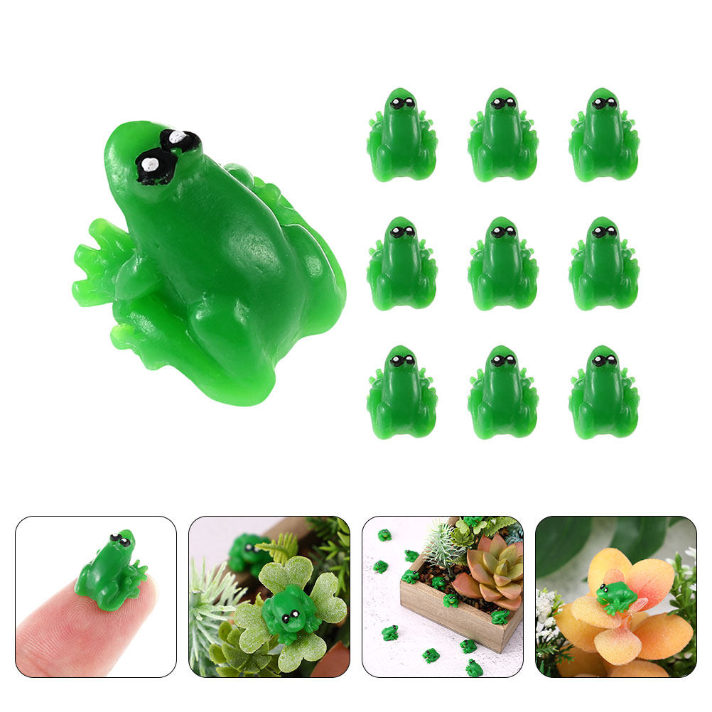 10Pcs Mini Frog Statue Resin G - Bonsai Garden Desk 评论和价格