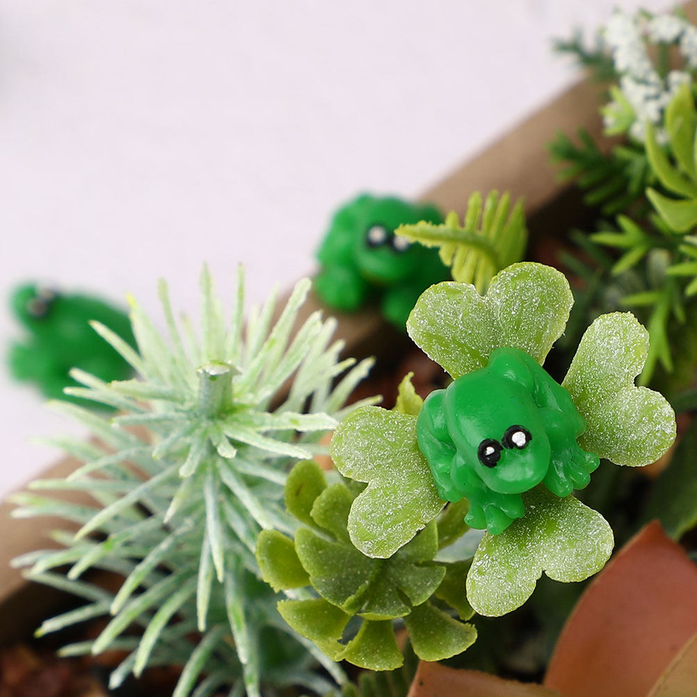 10Pcs Mini Frog Statue Resin G - Bonsai Garden Desk 评论和价格
