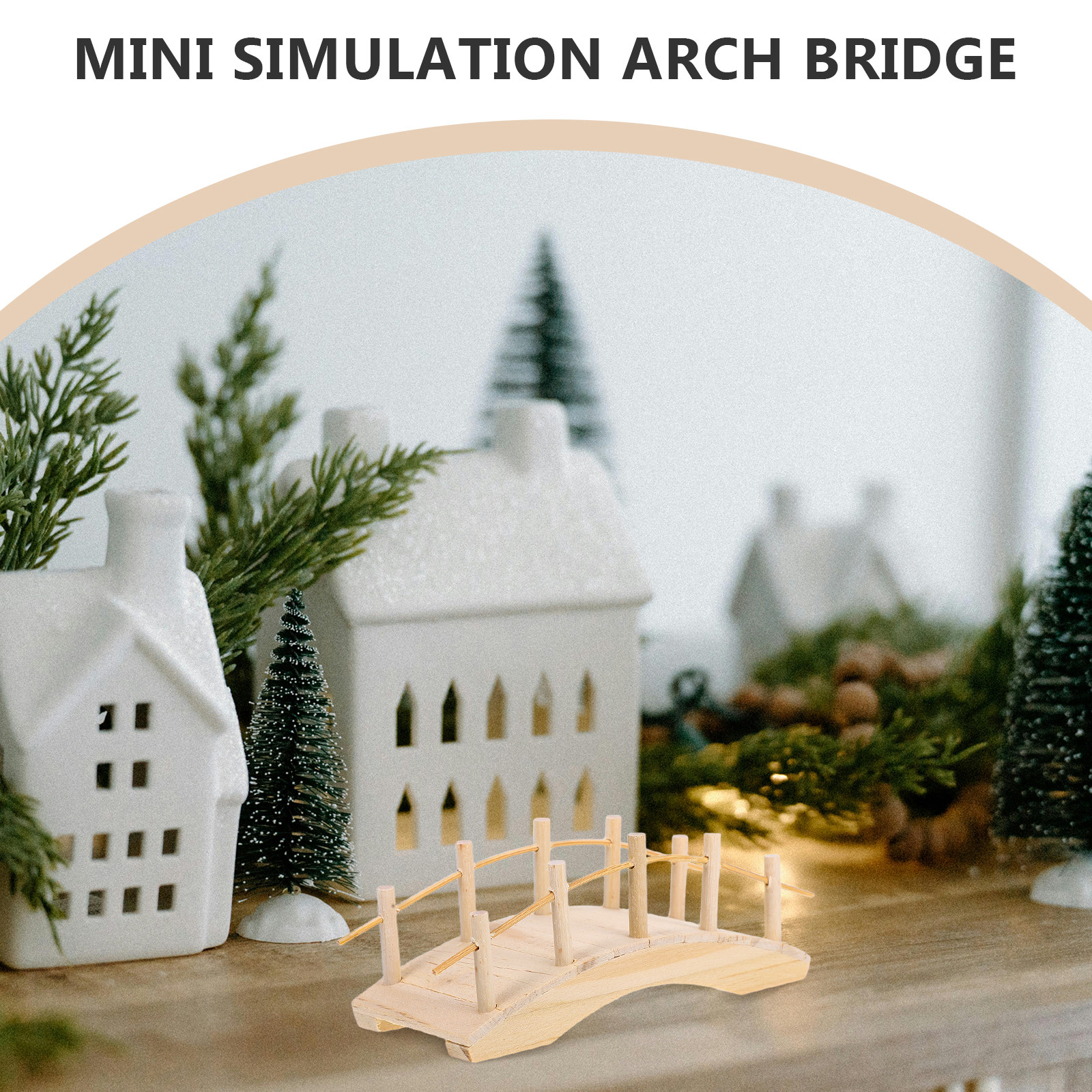 Miniature Wooden Arch Bridge V - Bonsai Garden Miniature 评论和价格