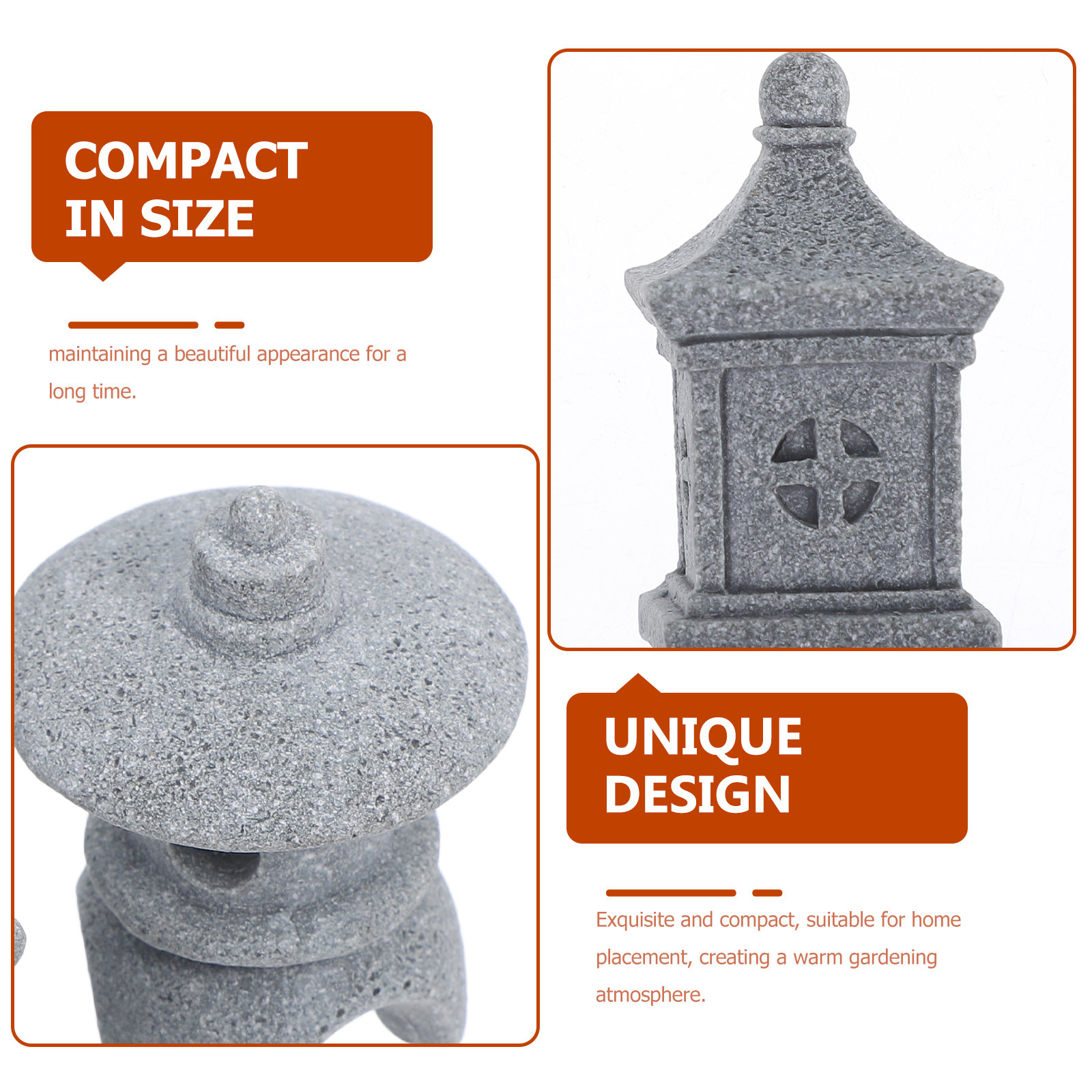 3Pcs Compact Miniature Pagoda  - Bonsai Garden Miniature 评论和价格