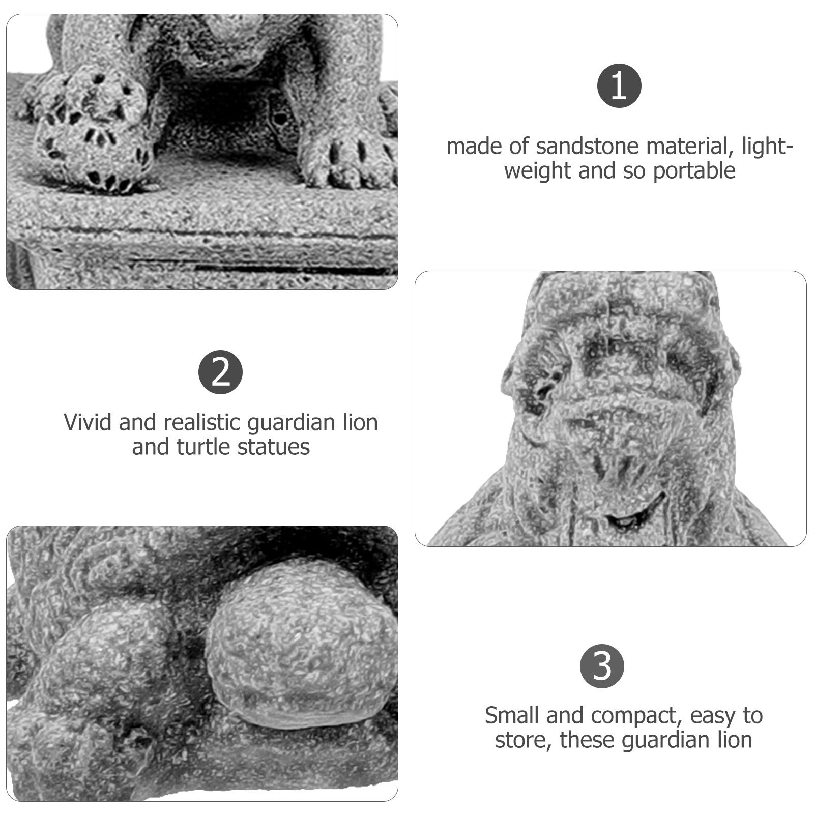 4Pcs Sandstone Miniature Guard - Bonsai Garden Miniature 评论和价格